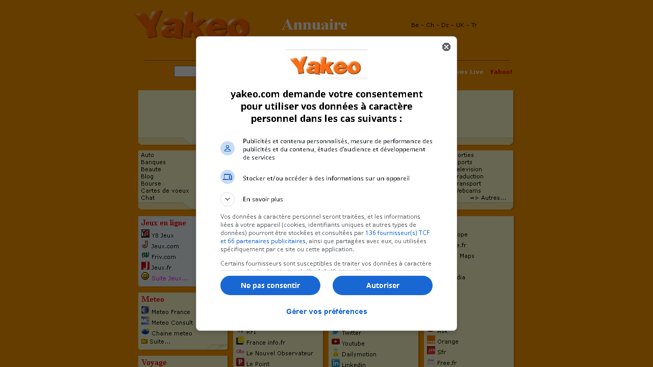 Capture d'écran de http://www.yakeo.com